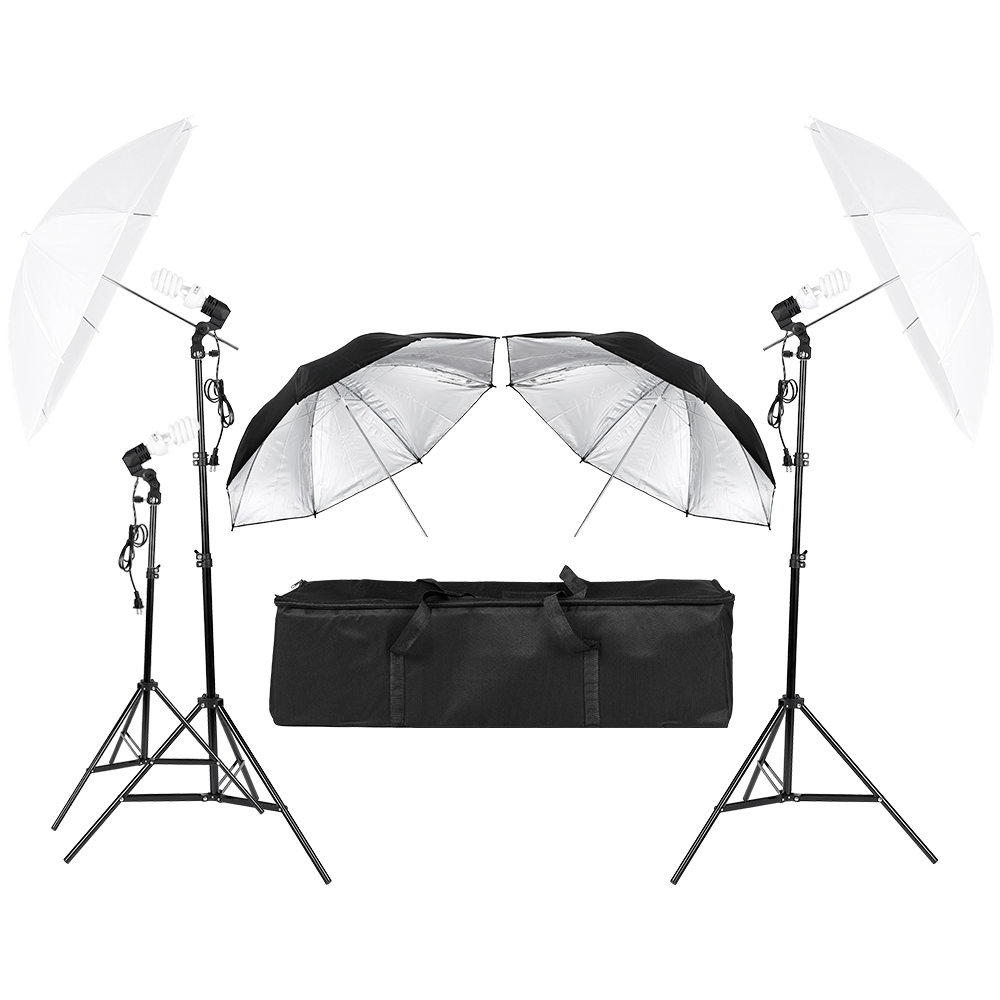 Photography Lighting With Umbrella - 3*45W Photography Photo Video Portrait Studio