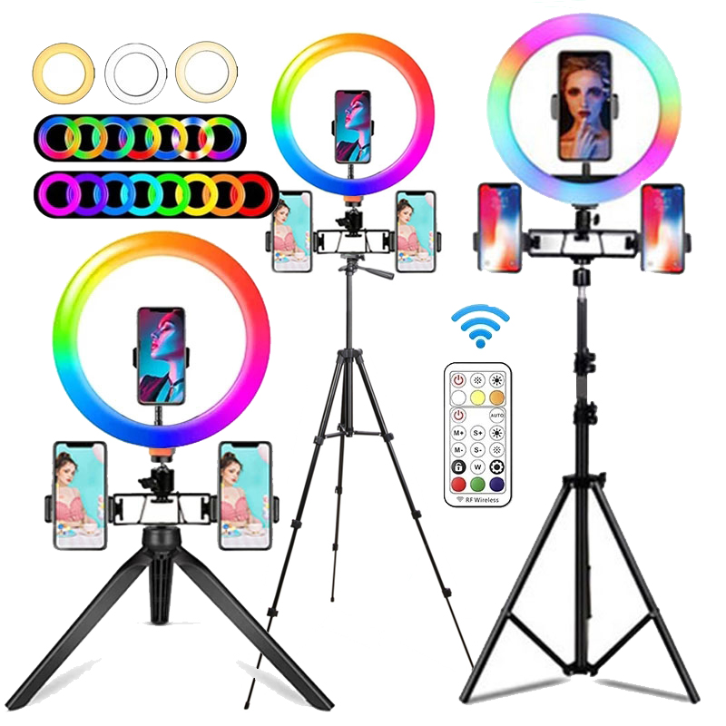 Photography Lighting Wand - 10 Inch RGB Ring Light With