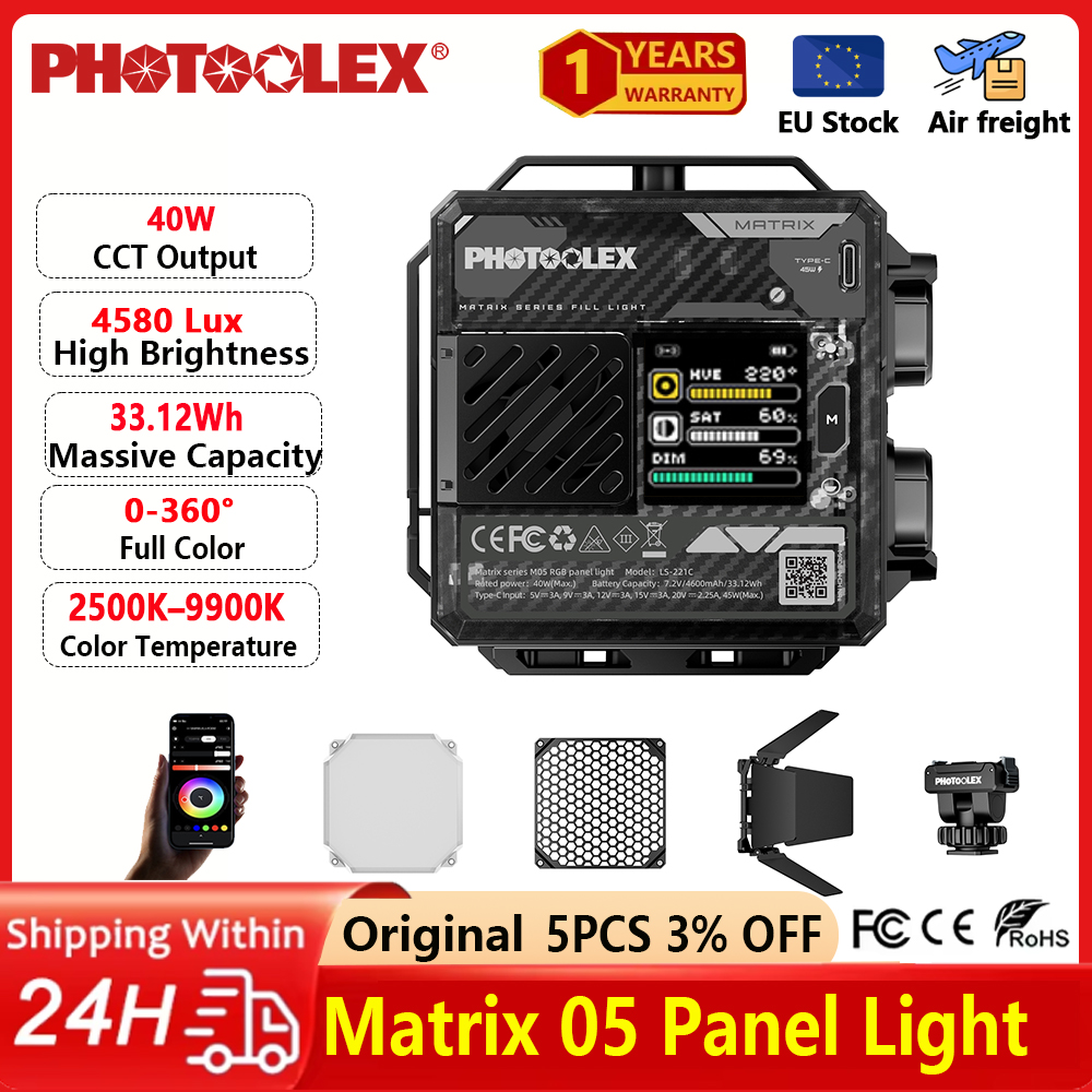 Video Light Panel Led - PHOTOOLEX 40W RGB LED Video Light