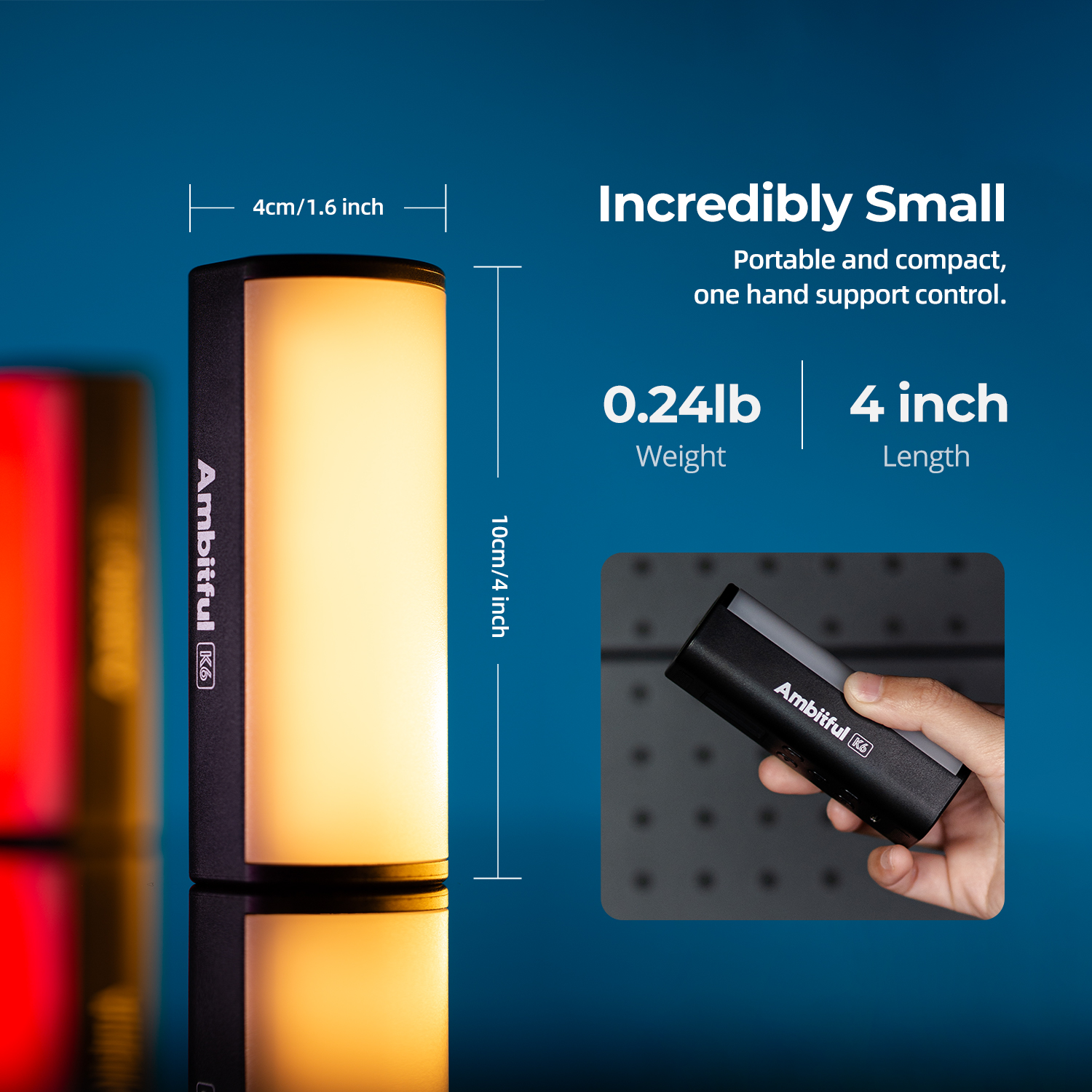Photography Lighting Wand - Ambitful K6 Mini RGB Photography Stick