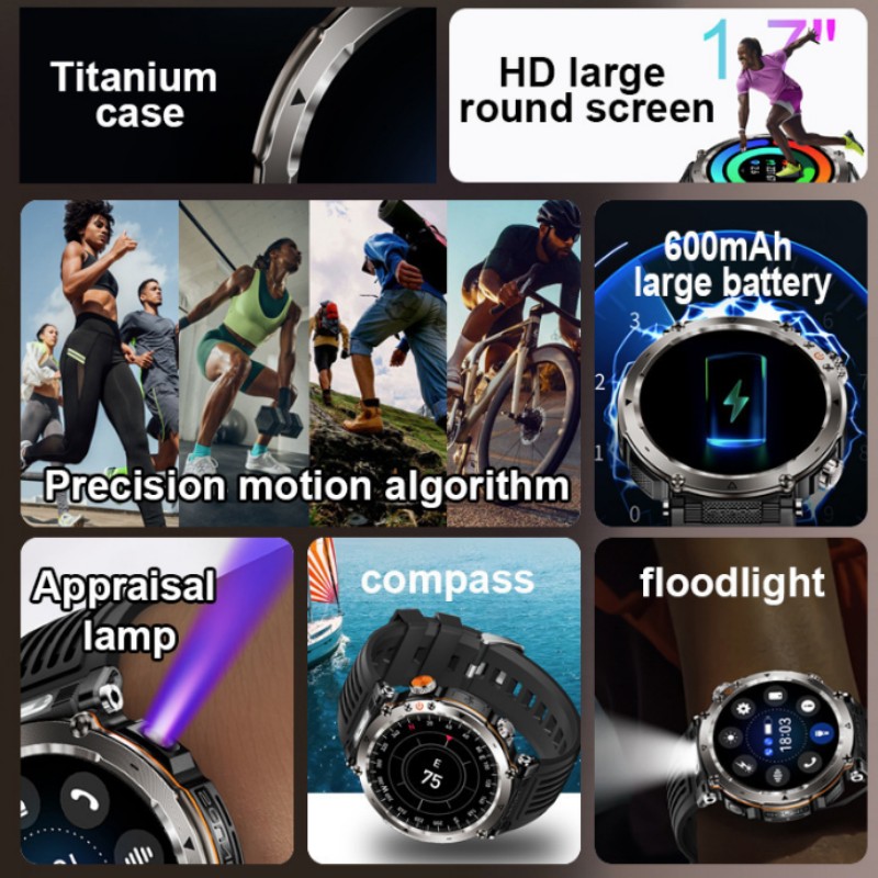 Flashlight Smart Watch Men BT  - Photography Lighting Assistant avis et prix
