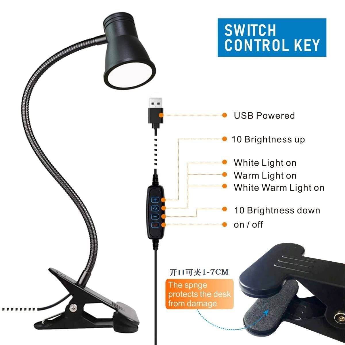 LED clip desk lamp eye protect - Photography Lighting Learning avis et prix