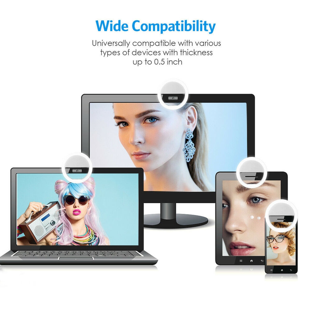 USB Rechargeable LED Selfie Ri - Photography Lighting Spotlight avis et prix