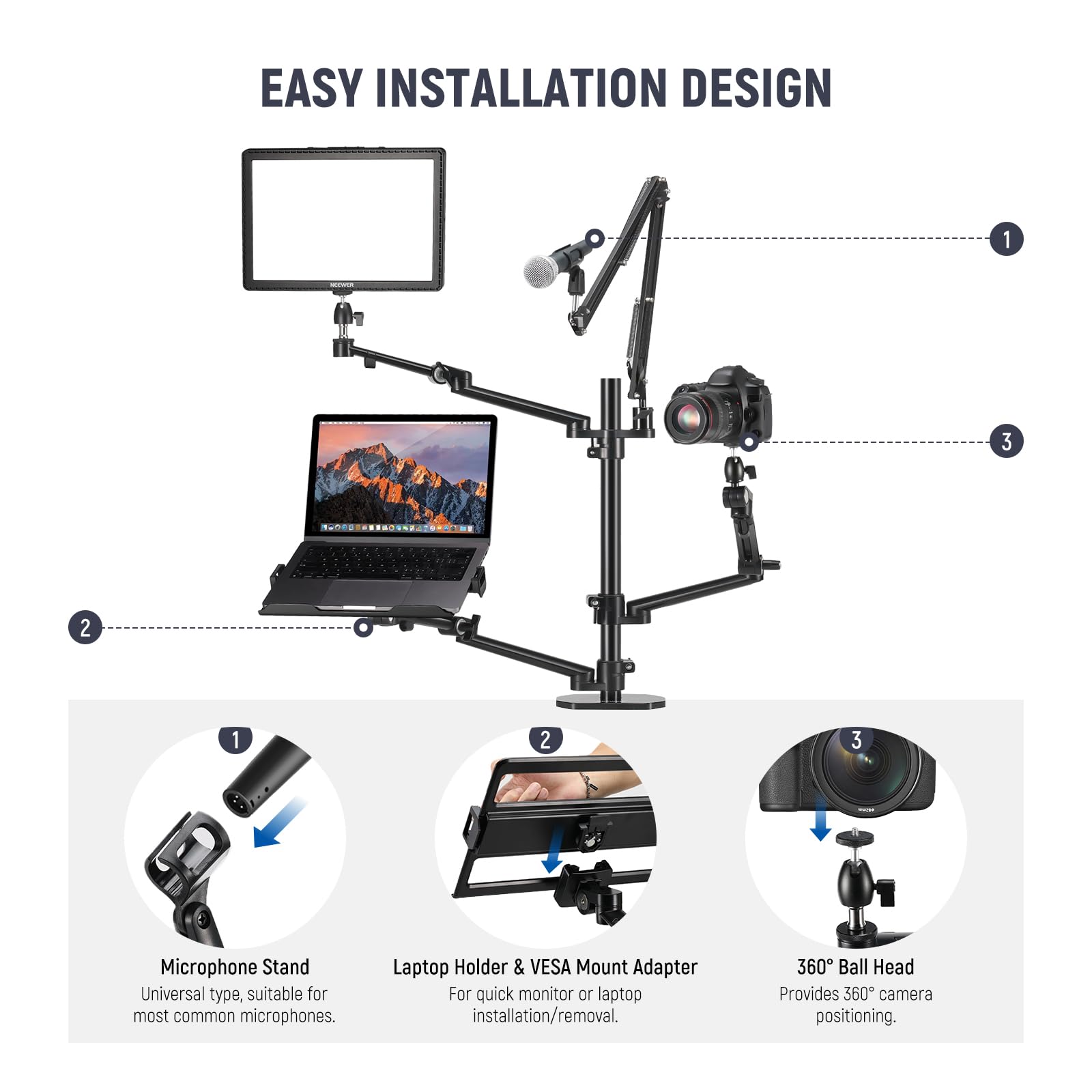 2026 NEEWER DS007 Overhead Cam - Photography Lighting Rig avis et prix
