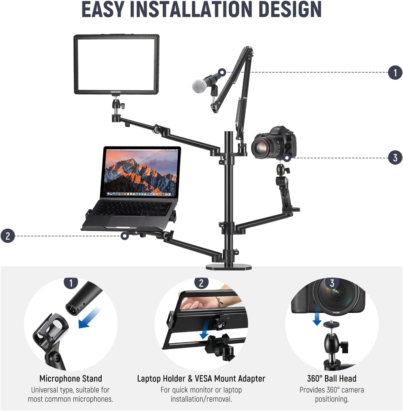 Overhead Camera Stand Desk Mou - Photography Lighting Rig avis et prix
