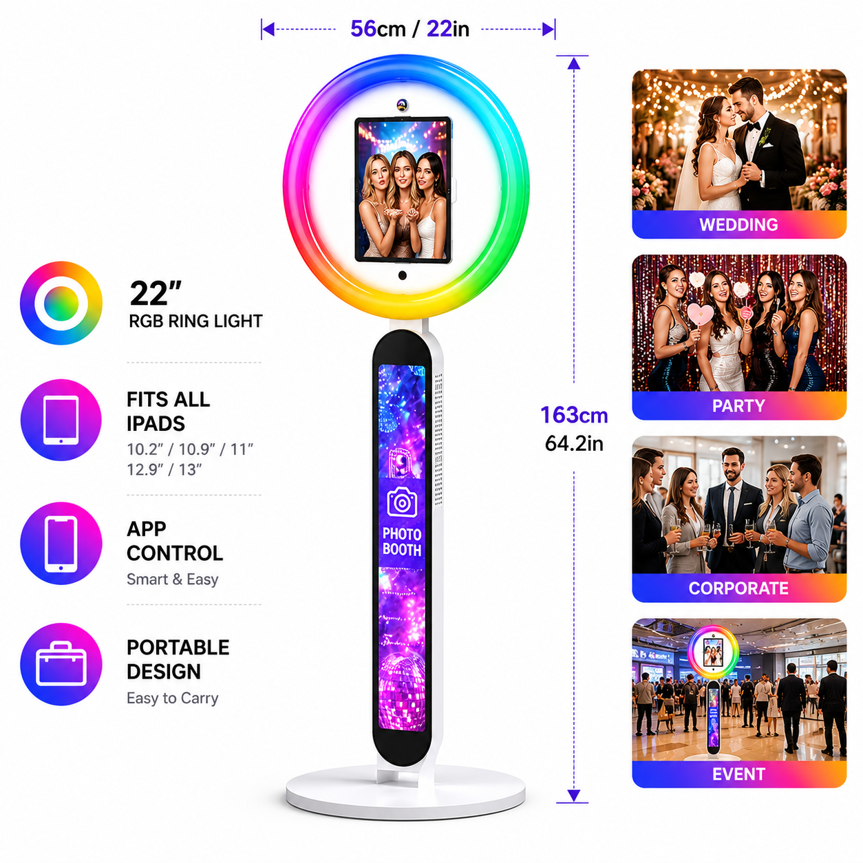 Portable iPad Photo Booth Stan - Photography Lighting Kit Rental avis et prix