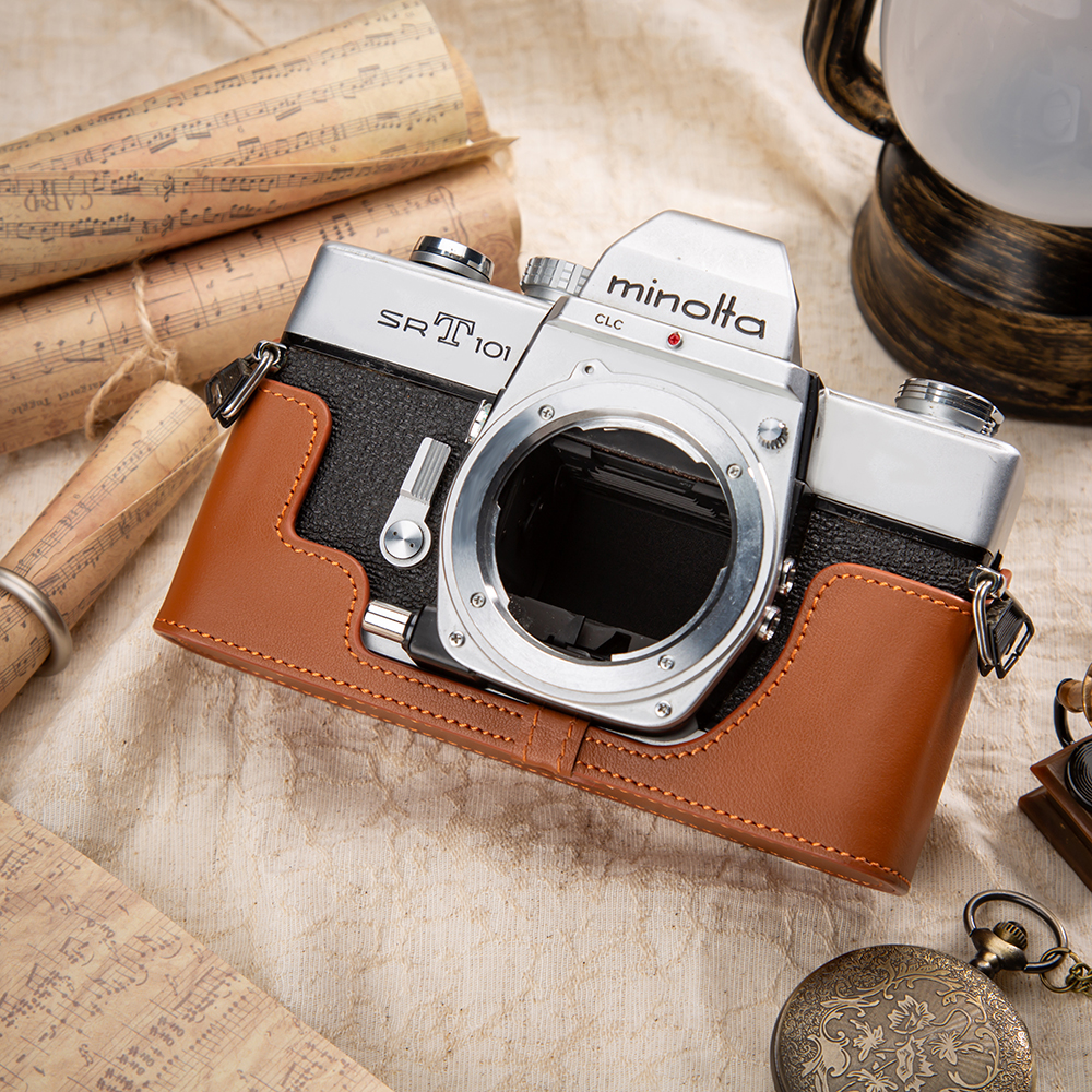 Genuine Leather Camera Half Ca - Photography Lighting Bag avis et prix