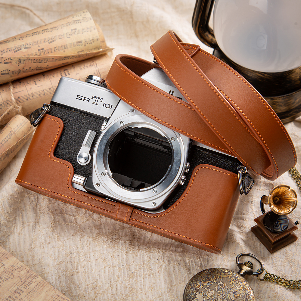 Genuine Leather Camera Half Ca - Photography Lighting Bag avis et prix