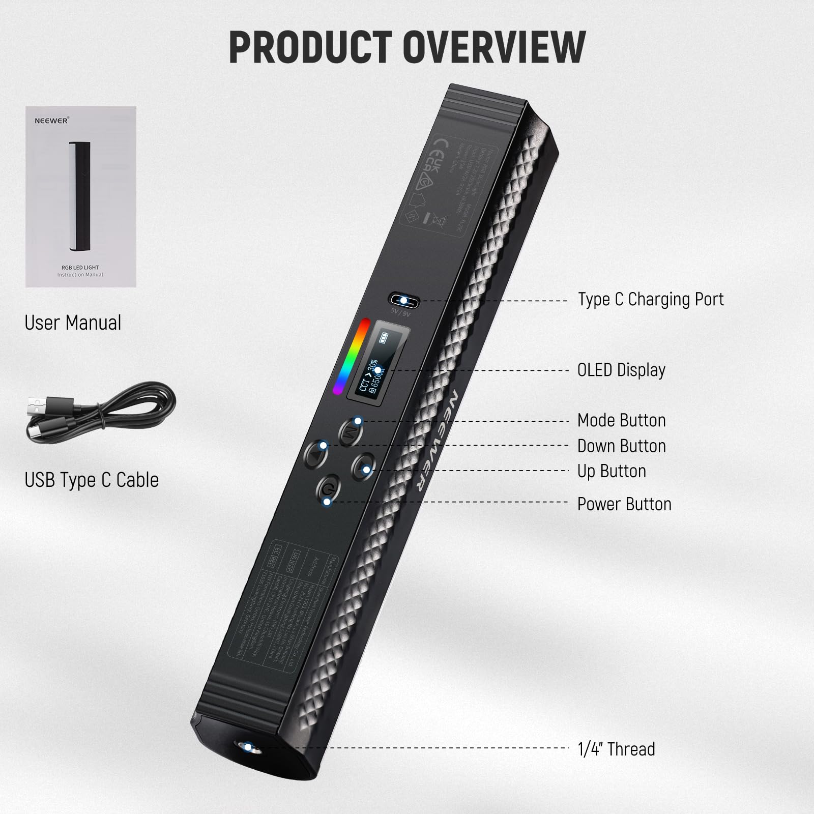 NEEWER RGB Light Wand with APP - Photography Lighting Wand avis et prix