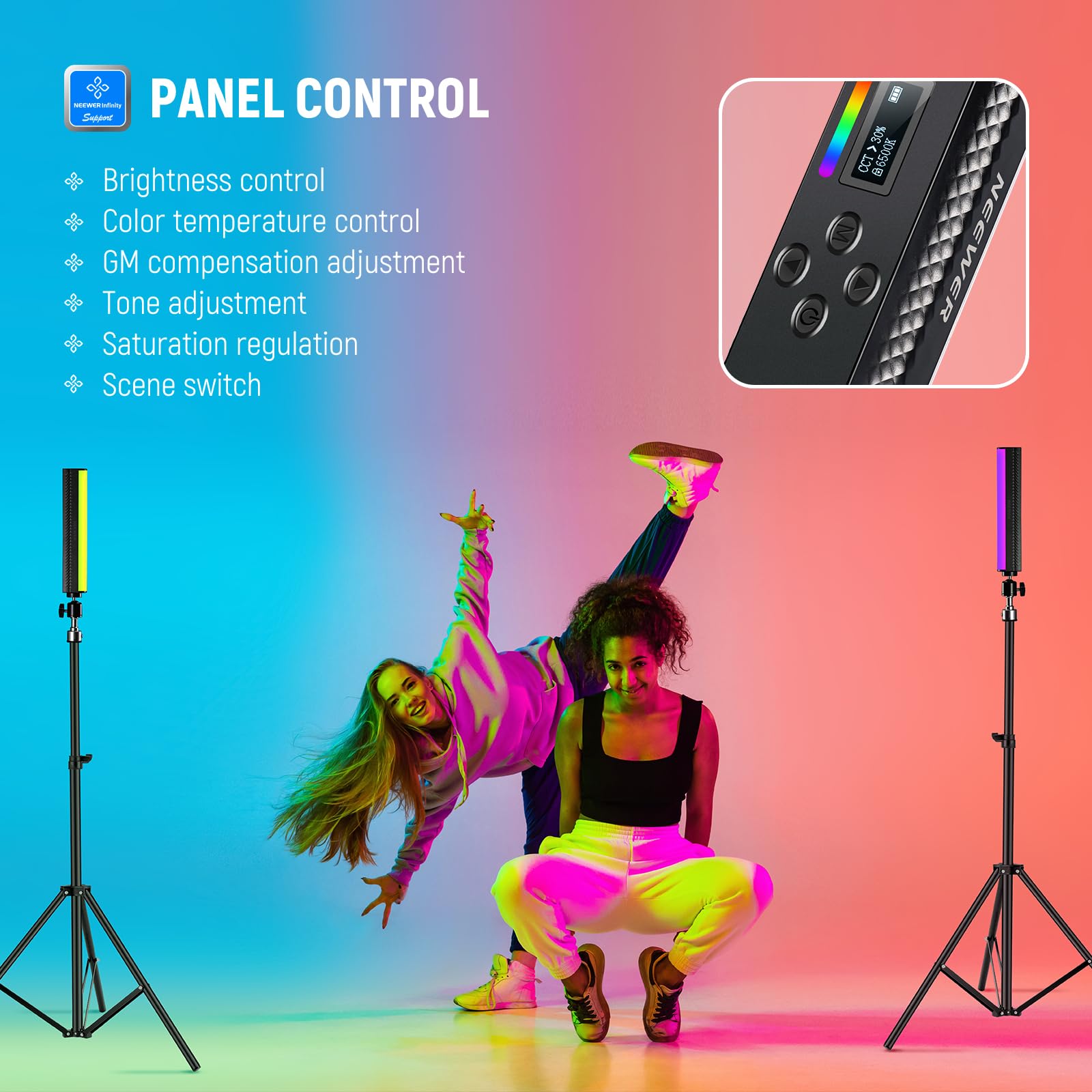 NEEWER RGB Light Wand with APP - Photography Lighting Wand avis et prix