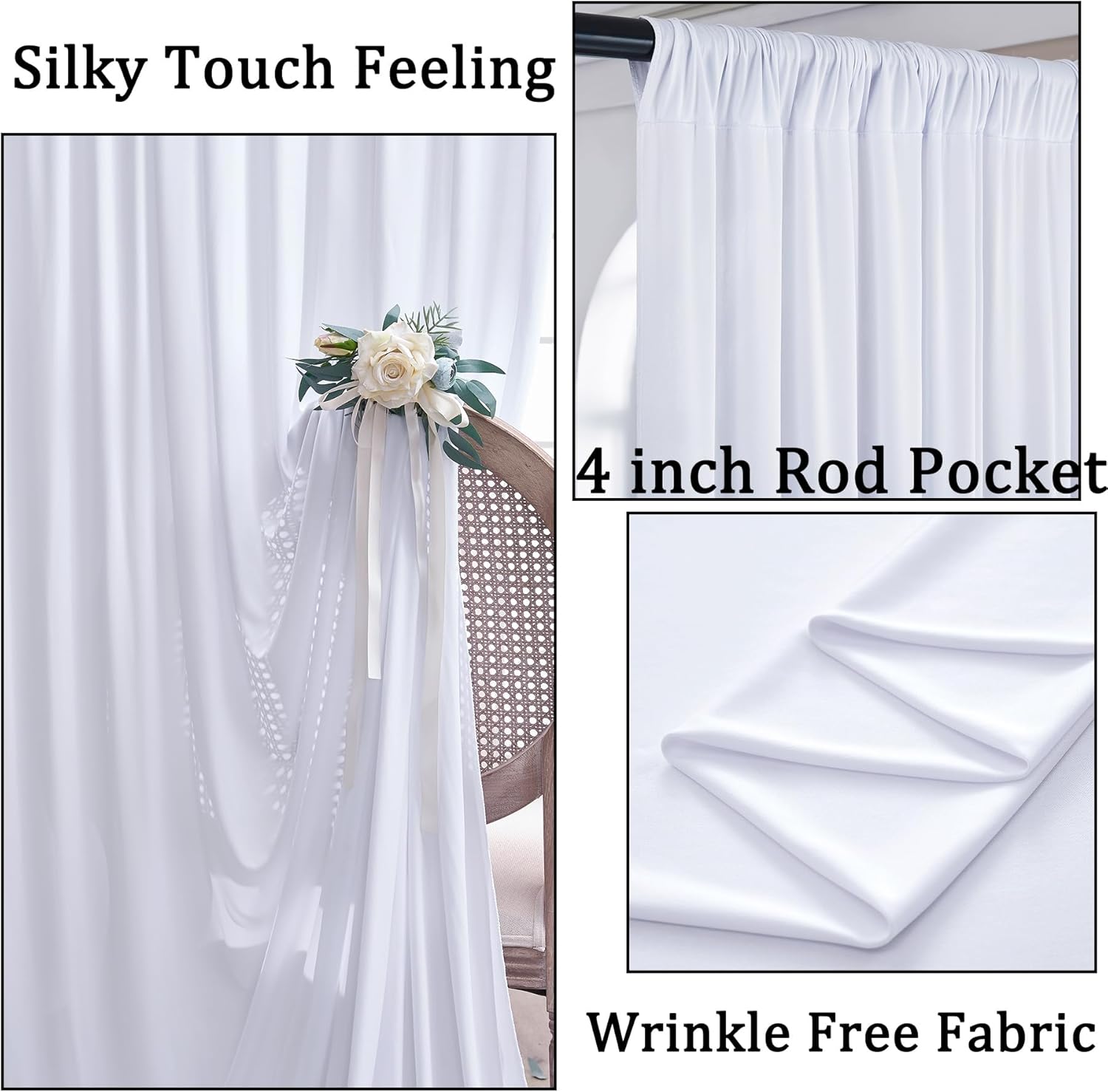 White Backdrop Curtains 10x10  - Photography Lighting Products avis et prix