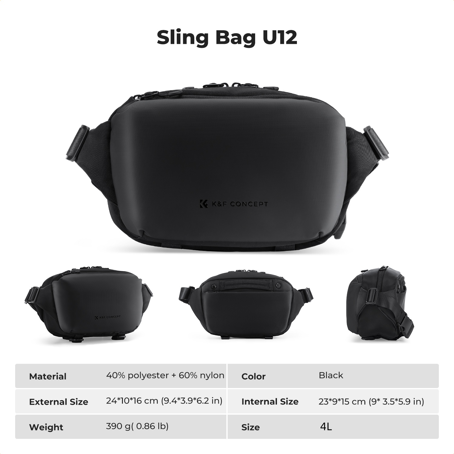 K&F CONCEPT 4L Camera Sling Ba - Photography Lighting Bag avis et prix