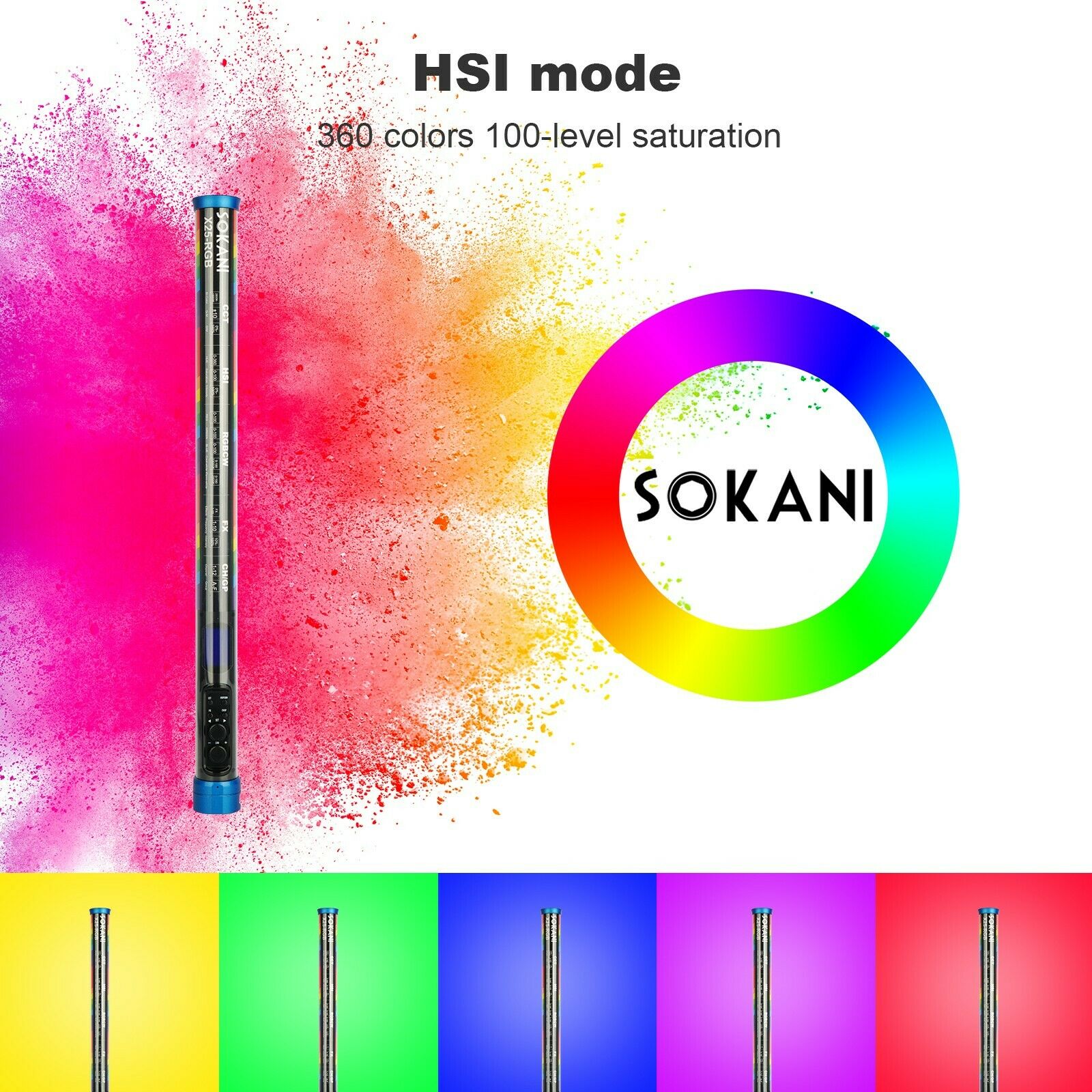 Sokani X25 RGB LED Video Light - Photography Lighting Wand avis et prix