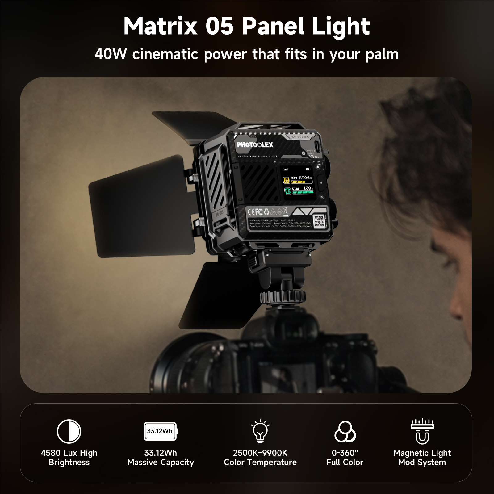 PHOTOOLEX 40W RGB LED Video Li - Video Light Panel Led avis et prix