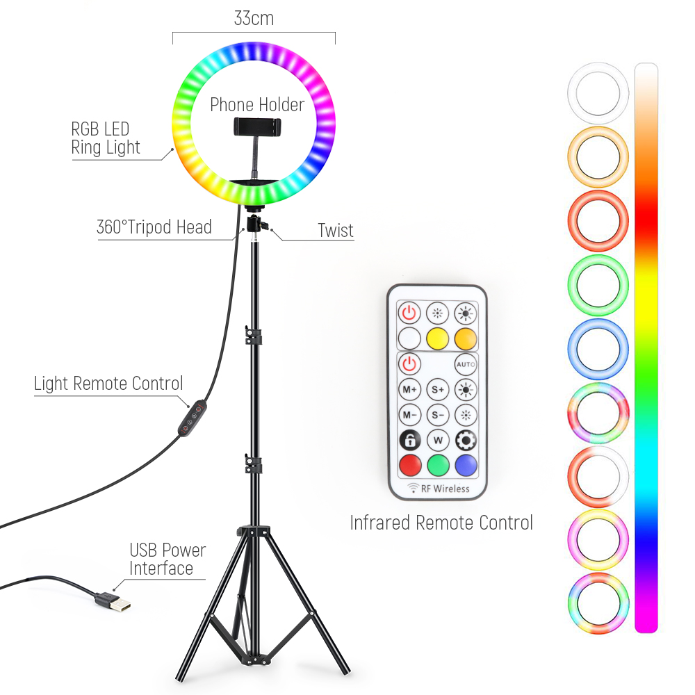 13inch RGB Led Selfie Ring Lig - Photography Lighting Wand avis et prix