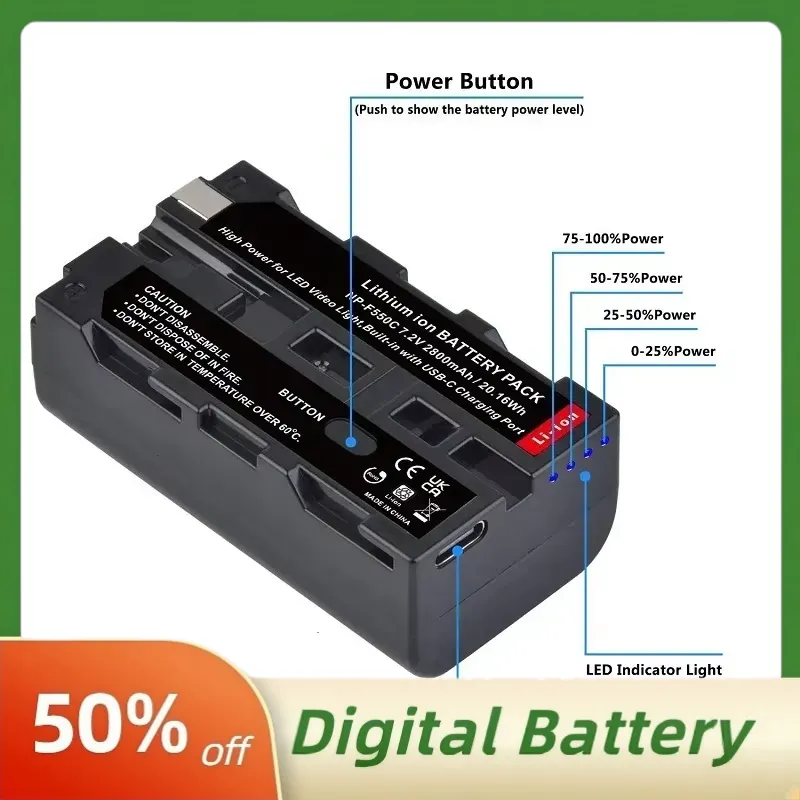 NP-F550C NP-F550 F570 Battery  - Video Light Panel Led avis et prix